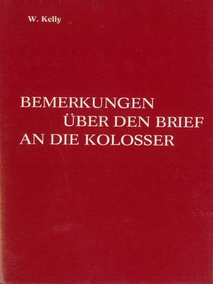 cover image of Bemerkungen über den Brief an die Kolosser
